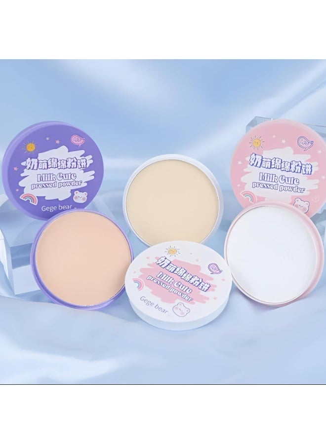 Gege Bear Milky and Soft Powder | Waterproof Matte Finish | Soft Mousse Texture | Natural Glow | Oil Control Compact Powder | Dewy Full Coverage | Flawless finish | High Performance Compact | Super stay Long Lasting | Best for Glowing Skin | Face Compact Powder For Women (03# Natural Color, 12g) - Image 1