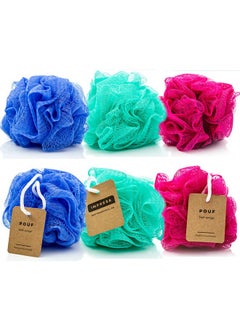 IMPRESA 6-Pack Eco-Friendly Loofah/Loofa/Mesh Bath And Shower Sponge - Loufa/Luffa/Lufa/Poof/Pouf - Loofahs/Loofas For Men And Women - Bulk Body Puffs  - Image 1