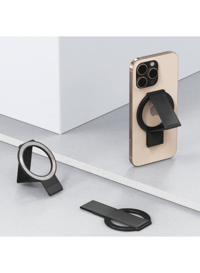 iSNUP Long MagSafe Ring Stand Phone Grip – Strong Magnetic Holder with Premium Leather, Supports Wireless Charging - Image 2