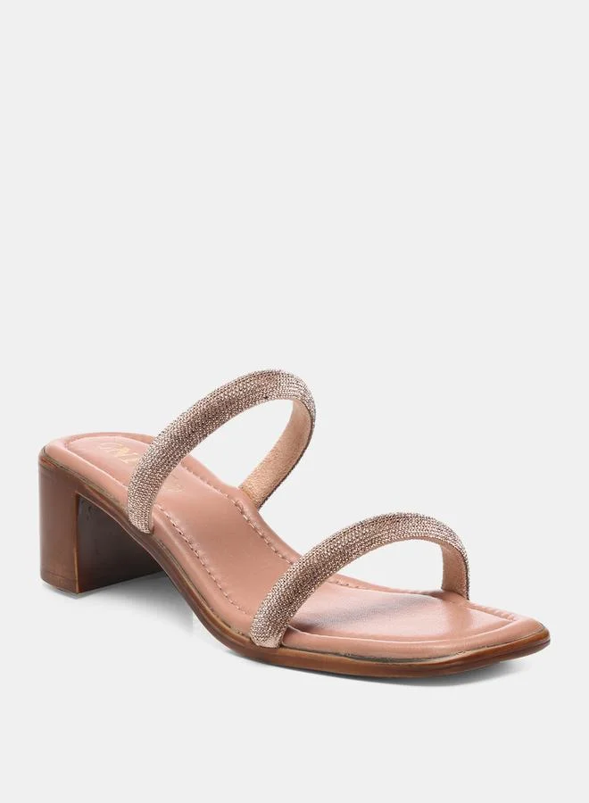 GNIST Rhinestone Embellished Block Heel Sandals by Styli