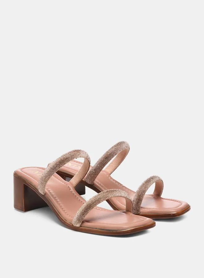 GNIST Rhinestone Embellished Block Heel Sandals by Styli