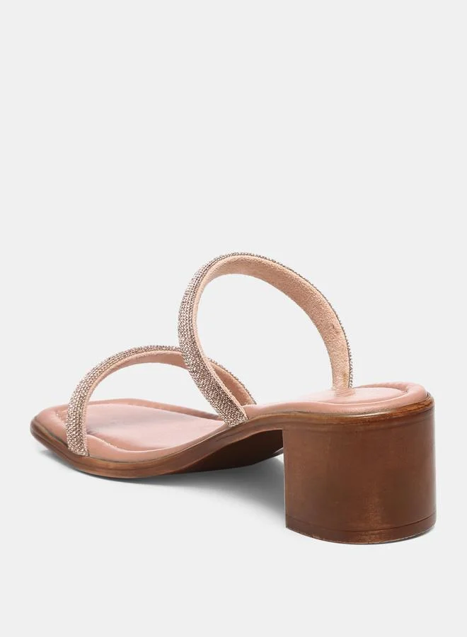 GNIST Rhinestone Embellished Block Heel Sandals by Styli