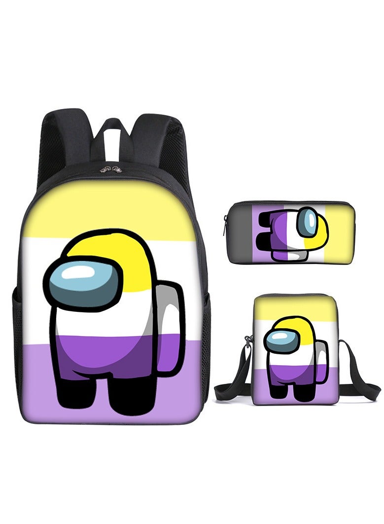 Among Us Backpack For Primary And Secondary School Students Three-Piece Set 29*16*42cm