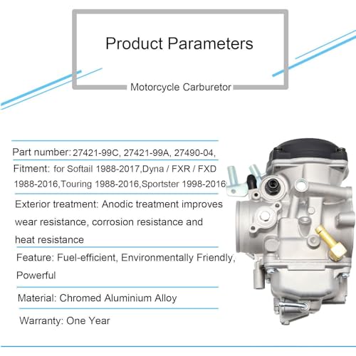 Czsmbt بديل كربريتر CV40 لدراجة هارلي ديفيدسون سبورتستر 1200 XLH1200 سبورتستر 883 XL883 1998-2016 / سوفتيل 1988-2017 / داينا FXR FXD 1988-2016 / تورينغ 1988-2016 27490-04 - Image 3