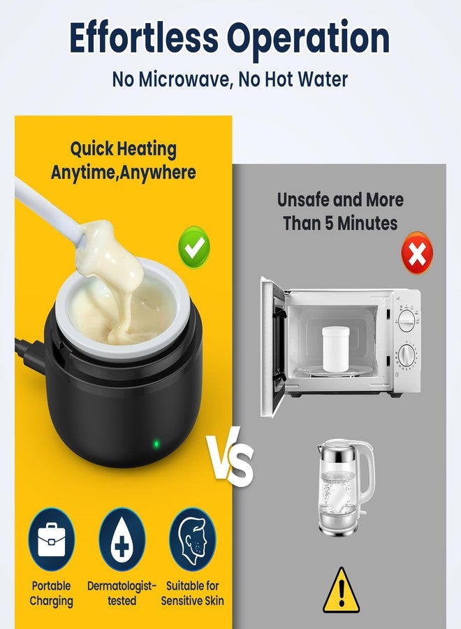 مجموعة إزالة شعر الأنف للرجال والنساء: مجموعة إزالة شعر الأنف والأذن بالشمع - تسخين سريع ذكي بتقنية USB، 100 غرام من حبيبات الشمع، 30 عود شمع، مجموعة إزالة شعر غير مؤلمة للأنف والأذنين والحواجب والشفاه والوجه، حجم مناسب للسفر - Image 2