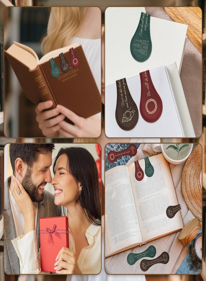 Wxiben فواصل كتب جلدية مغناطيسية بآيات من الكتاب المقدس - Wxiben، 3 قطع، فواصل كتب جلدية مسيحية ملهمة، فواصل كتب دينية مغناطيسية، مشابك صفحات مغناطيسية، هدية مثالية للنساء والرجال ومحبي الكتب والطلاب والمعلمين للقراءة - Image 5