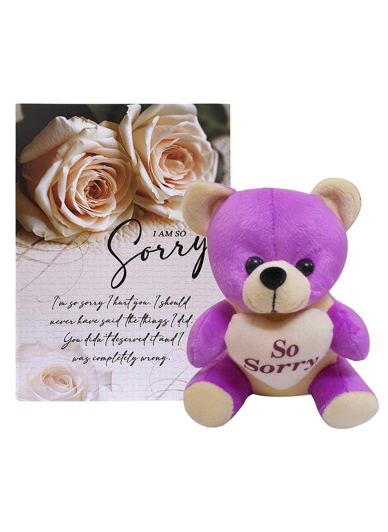 Saugat Traders Saugat Traders Sorry Gift for Girlfriend - Boyfriend - Teddy Bear & Greeting Card | Apology Gift For Husband - Wife - Friend  - Image 1