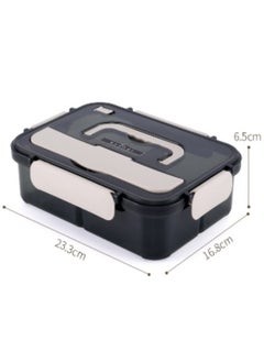 Microwave Lunch Box with Cutlery Healthy Food Container for Kids/Adults 1500ml,23.3cmx16.8cmx6.5cm