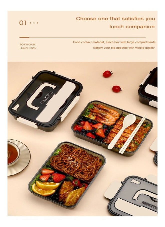 Generic - Microwave Lunch Box with Cutlery Healthy Food Container for Kids/Adults 1500ml,23.3cmx16.8cmx6.5cm - Image 1
