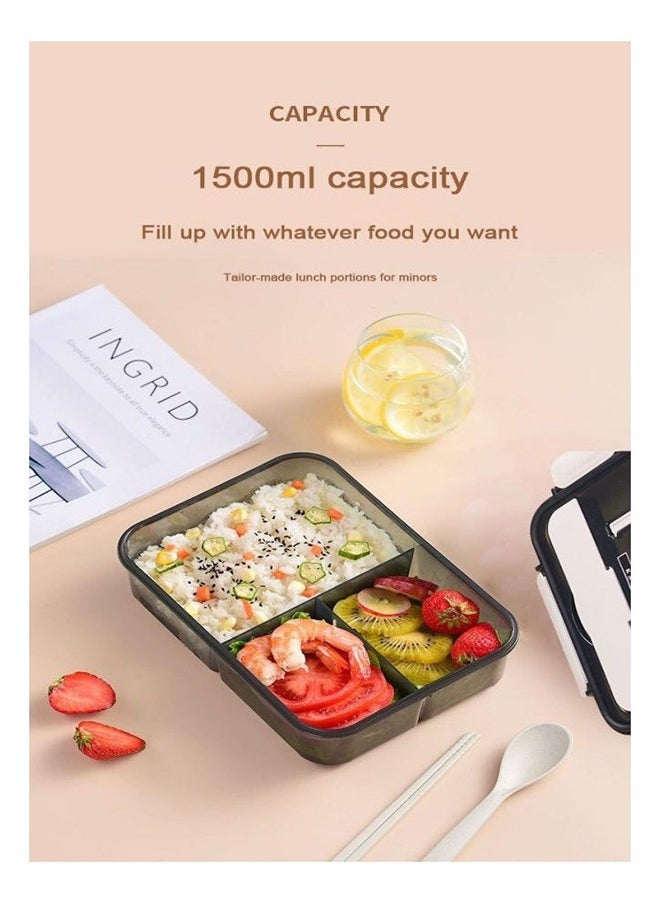 Generic - Microwave Lunch Box with Cutlery Healthy Food Container for Kids/Adults 1500ml,23.3cmx16.8cmx6.5cm - Image 1
