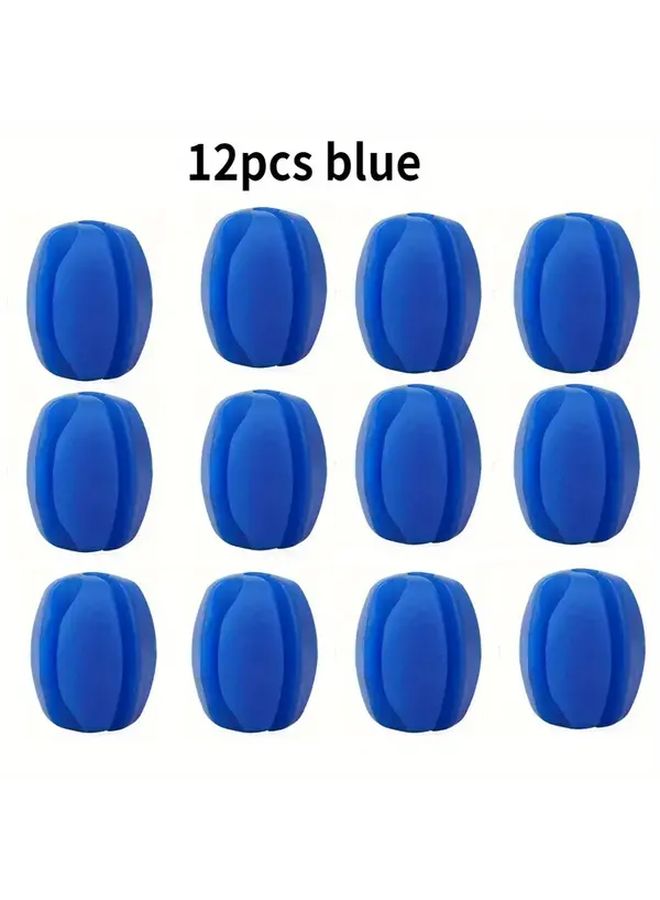 12pcs Black Silicone Fishing Rod Holders with 5 Hole Design for Safe Grip and Easy Storage - Image 1