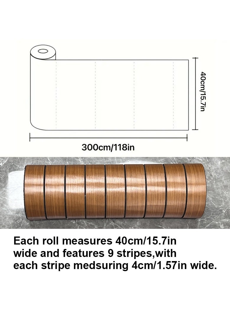 نوايوو ألواح حائط ثلاثية الأبعاد سميكة من الخشب الحبيبي - 300 سم × 40 سم، مقاومة للماء والرطوبة والصوت، ذاتية اللصق، ورق حائط لاصق لتزيين المنزل، غرفة المعيشة، غرفة النوم، خلفية التلفزيون (N53881) - Image 2