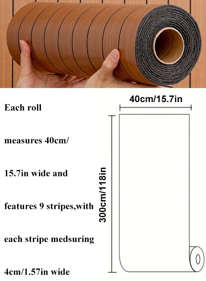 NOAEOU Self-Adhesive Thickened 3D Wallpaper - 40cm x 300cm 1Roll Waterproof PVC Wood Grain Moisture Proof Sound Insulation Wall Panels, Wallpaper Sticker Wallboard for Home Decor, Living Room, Bedroom, TV Background (N53881) - Image 2