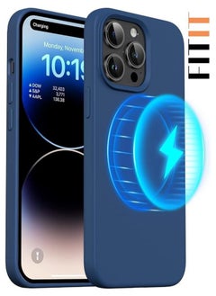 FITIT FITIT Magnetic Silicone Case for iPhone 13 Pro 6.1-Inch, Compatible with MagSafe, Blue.  - Image 1