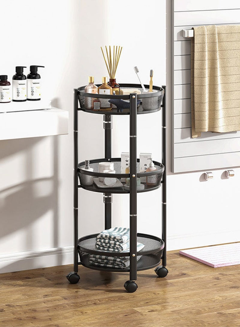 MITOYO 3-Tier Foldable Storage Cart - Kitchen Rack - Indoor and Outdoor - Steel Shelf - Image 2
