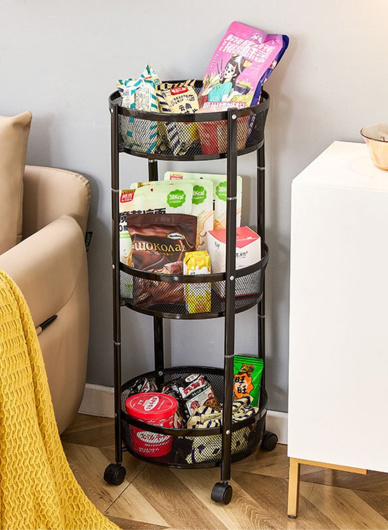 MITOYO 3-Tier Foldable Storage Cart - Kitchen Rack - Indoor and Outdoor - Steel Shelf - Image 3