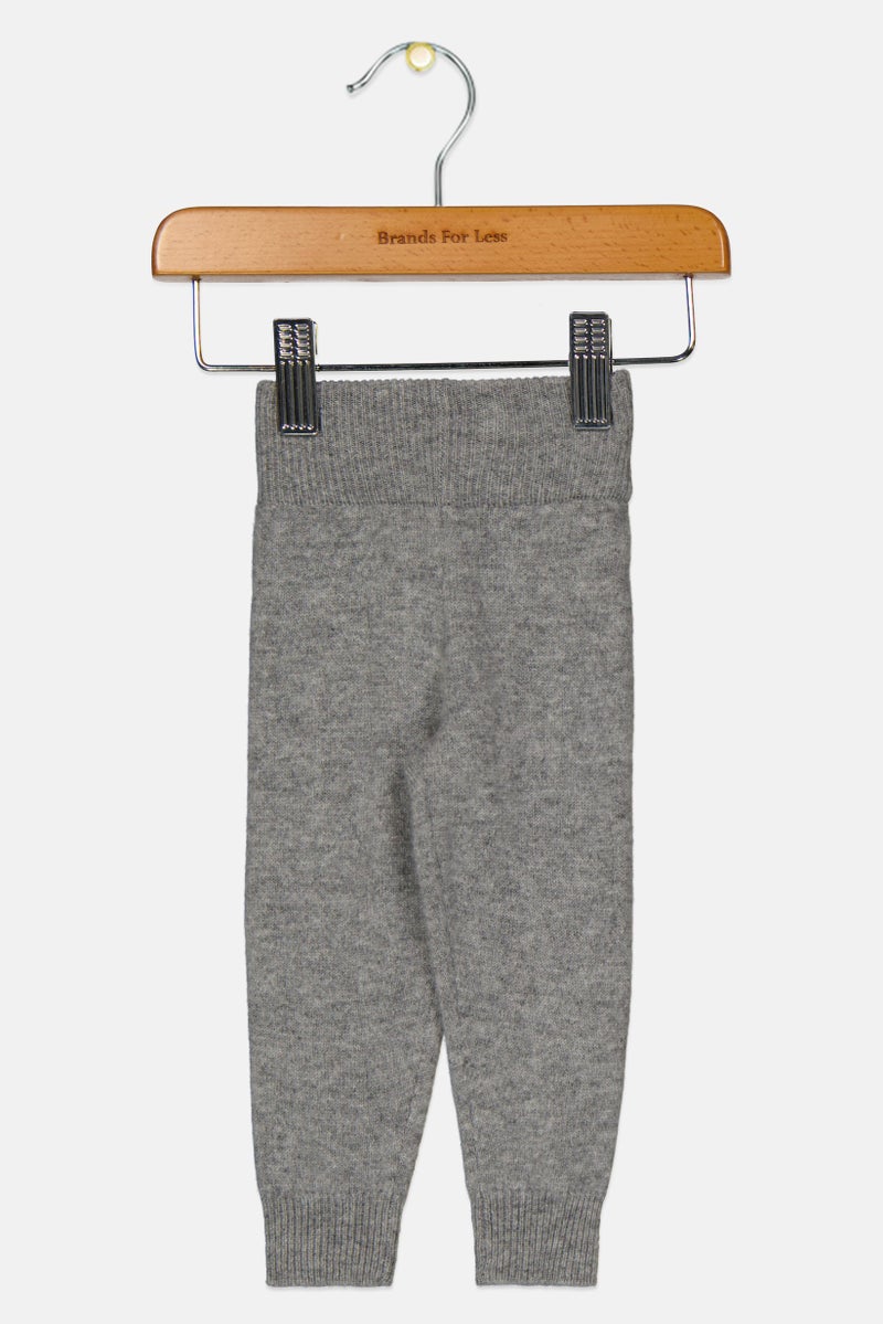 Mila Christina Toddlers Boy Knitted Jogger Pants, Grey - Image 1
