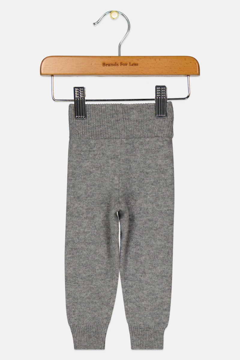 Mila Christina Toddlers Boy Knitted Jogger Pants, Grey - Image 2