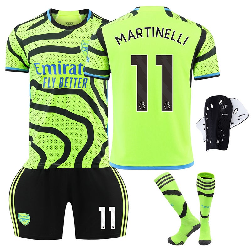 2324 Arsenal Away Green Number 7 Saka Football Jersey Number 8 Edegaard Number 9 Jesus Number 29 Havertz Jersey Set - Image 5