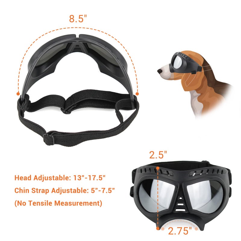 PETLESO Dog Goggles Medium Breed, Dog Sunglasses for Medium Dog Puppy Sunglasses UV Protection for Dog Driving Hiking, Blue Lens - Image 4