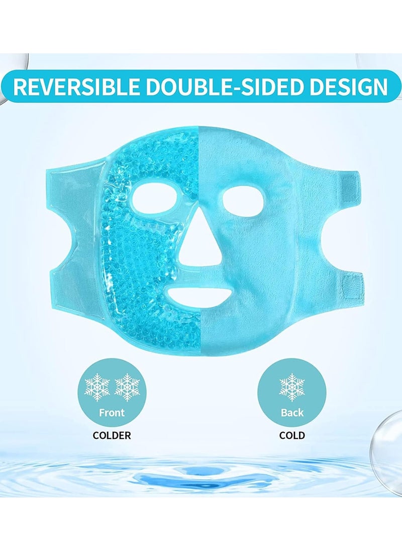 Generic - Cold Face Eye Masks Ice Pack Reduce Face Puff Dark Circles Reusable Cold Hot Gel Face Eye Mask Suitable For Women Facial SPA Cooling Face Eye Mask For Pain Relief Headaches Puffiness - Image 1