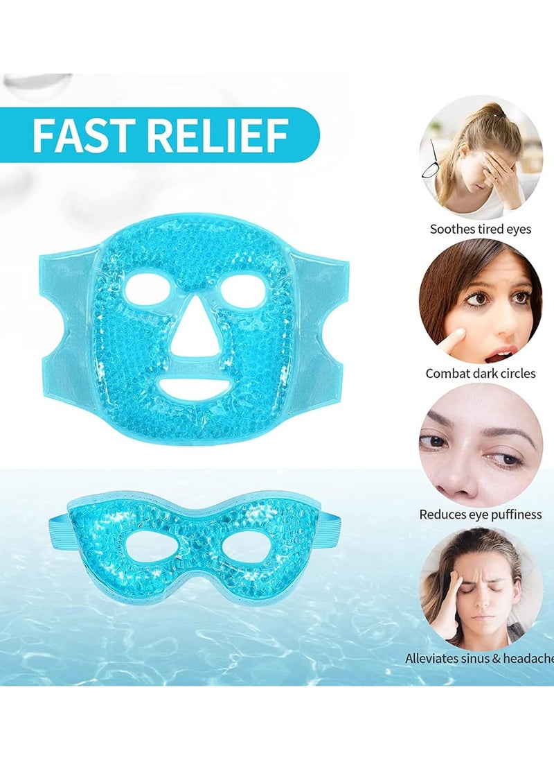 Generic - Cold Face Eye Masks Ice Pack Reduce Face Puff Dark Circles Reusable Cold Hot Gel Face Eye Mask Suitable For Women Facial SPA Cooling Face Eye Mask For Pain Relief Headaches Puffiness - Image 1