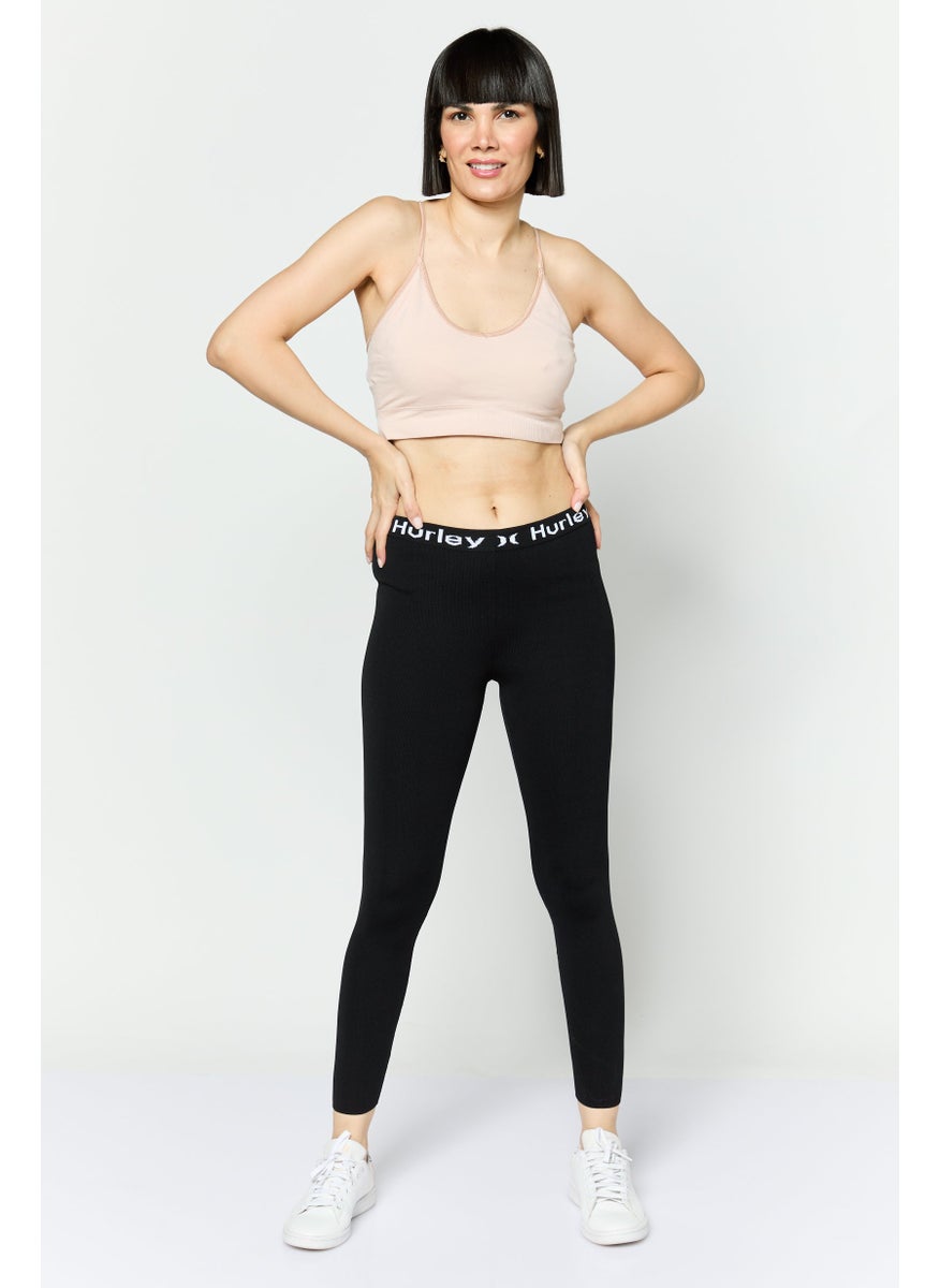Hurley Women Sportswear Fit Textured Training Leggings, Black  - Image 2
