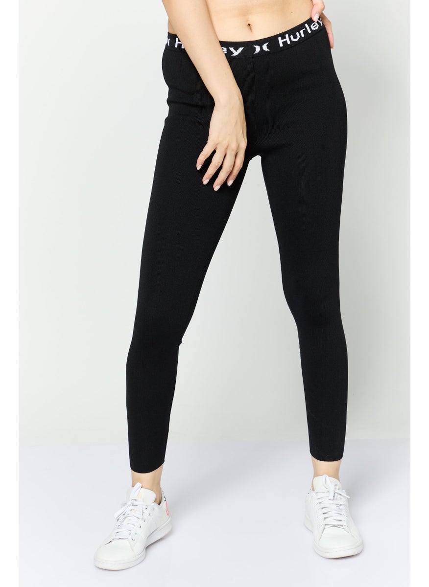 Hurley Women Sportswear Fit Textured Training Leggings, Black  - Image 1