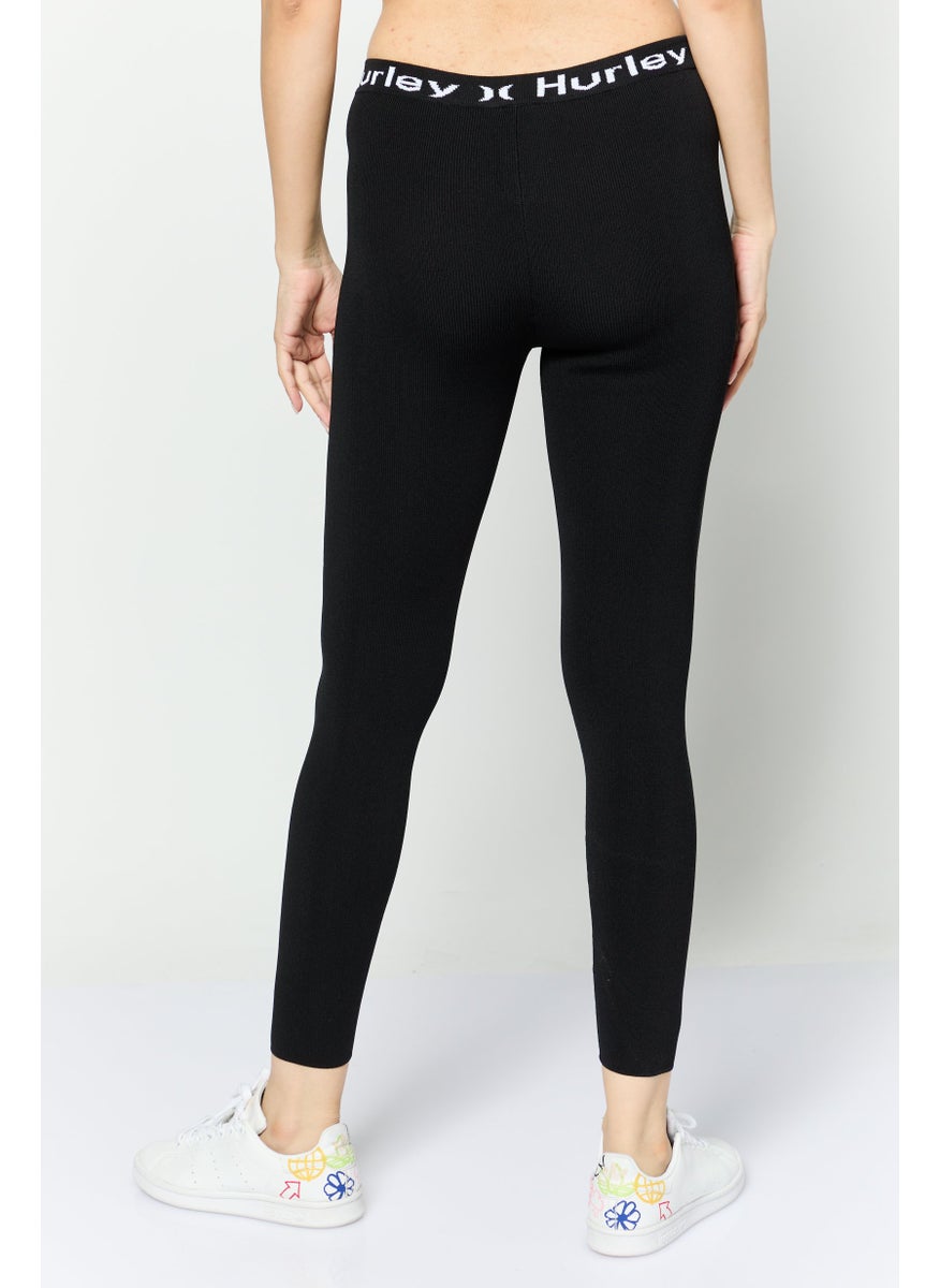 Hurley Women Sportswear Fit Textured Training Leggings, Black  - Image 4