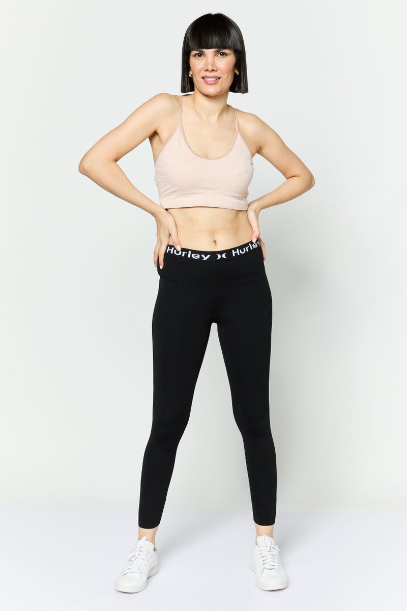 Hurley Women Sportswear Fit Textured Training Leggings, Black - Image 2