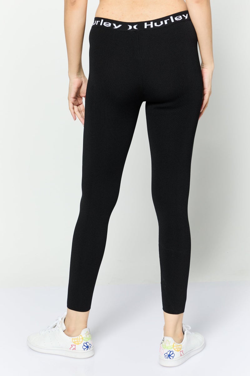 Hurley Women Sportswear Fit Textured Training Leggings, Black - Image 4
