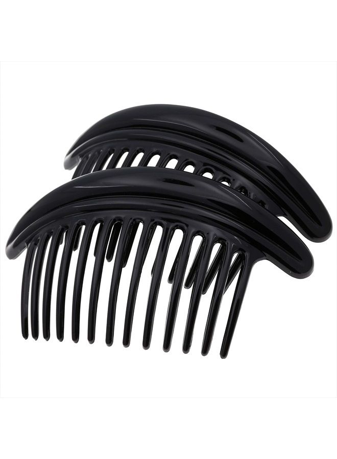 CAMILA Paris MP978/2 French Hair Side Combs, Black Curved Interlocking Combs French Twist Hair Combs, Strong Hold Hair Clips for Women Bun Chignon, Up-Do Styling Girls Hair Accessories Made in France - Image 1