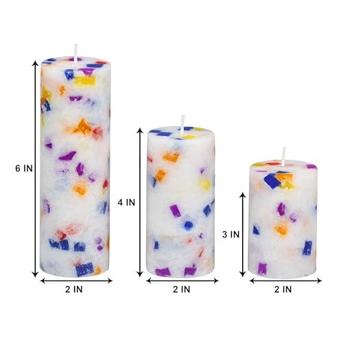 PROSPERRO LUMO By Parkash Candles Set Of 3 Fragrance Pillar Wax Candles Marble Finish(Christmas Snow - Mahagony) - Image 4