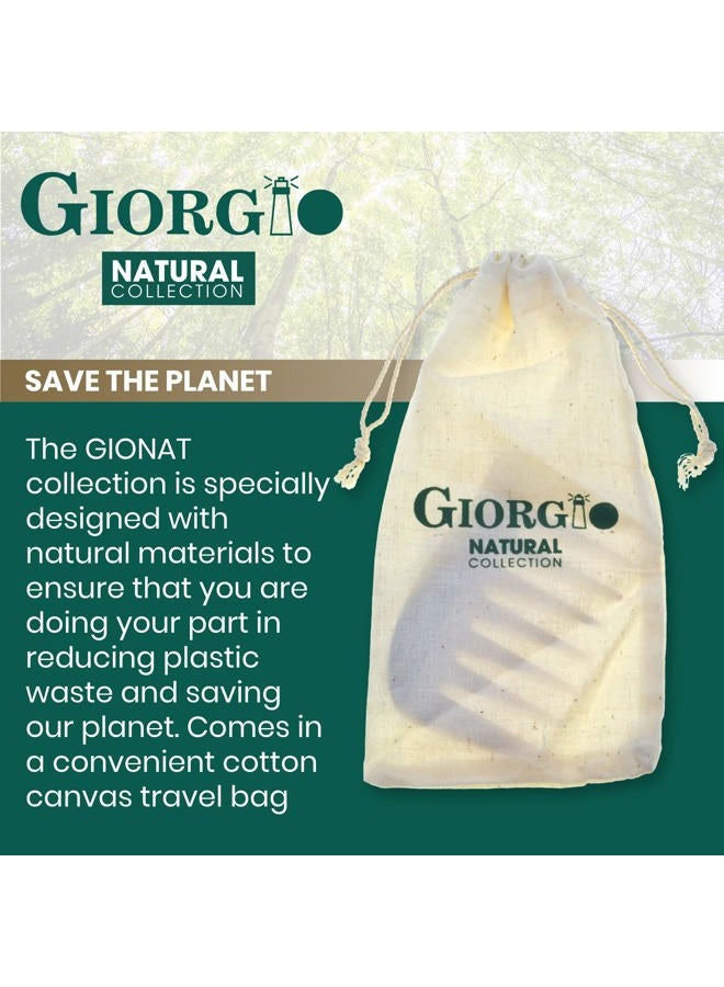 Giorgio GIONAT8 Small Natural Wooden Comb Hair Detangler Wide Tooth Comb for Curly Hair, Bamboo and Beechwood Hair Combs for Thick Hair, Organic Wooden Hair Comb Perfect for Use with Long Thick Hair - Image 5