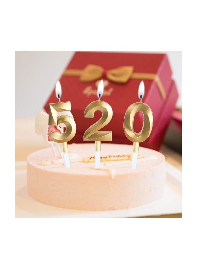 GOLDEDGE 3D Shape Birthday Cake Candles Gold Glitter Birthday Candles Decorative Decoration for Birthday Anniversary Wedding Party Graduation Party (9) - Image 3