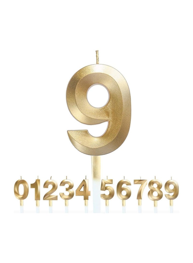 GOLDEDGE 3D Shape Birthday Cake Candles Gold Glitter Birthday Candles Decorative Decoration for Birthday Anniversary Wedding Party Graduation Party (9) - Image 4