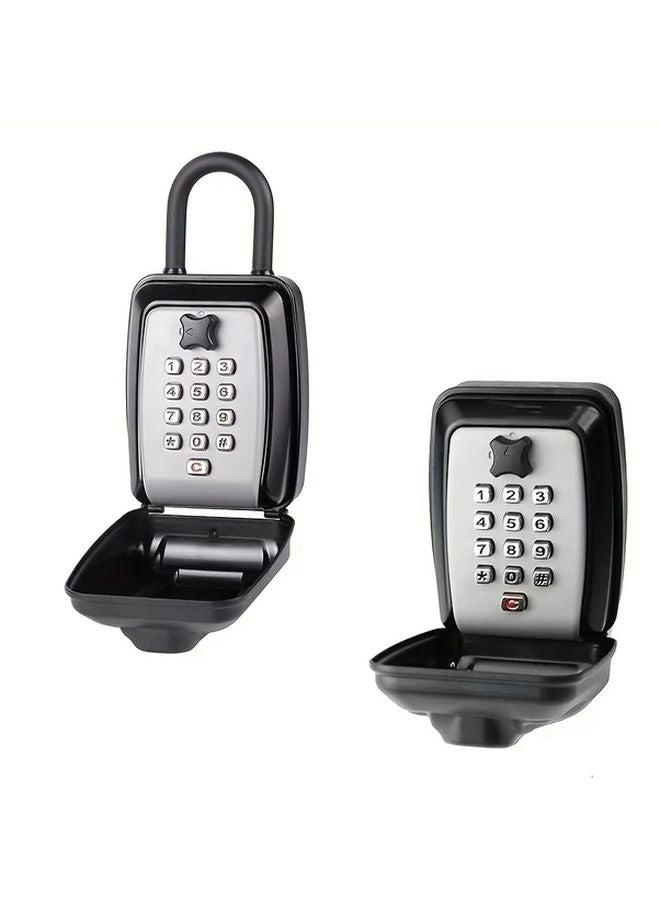 Gray Waterproof Key Box Zinc Alloy Wall Mounted Password Lock Easy Install - Image 2