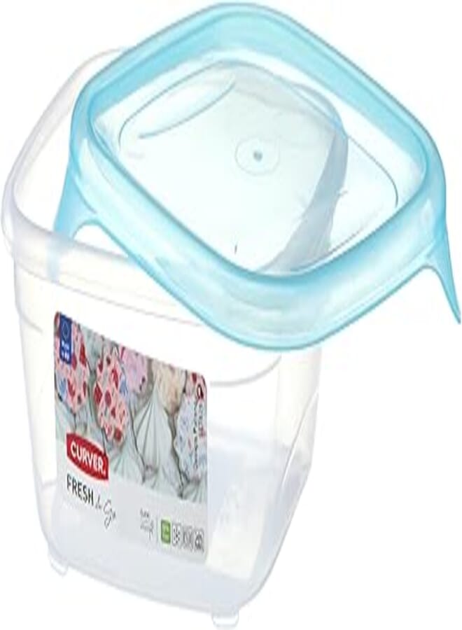 Curver fresh'n go airtight square storage box polypropylene, transparent/blue, 0,25l, 180507
