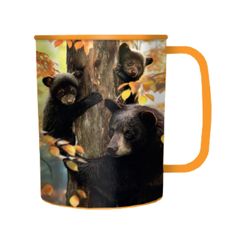 3D LiveLife Drinking Cup - A Mother's Watch from Deluxebase. Lenticular 3D Bear Plastic Tumbler, 10 fl oz BPA-Free Reusable Drinkware. Animal Themed Cup and Durable Party Favour Gift - Image 1