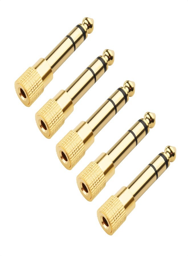 Cable Matters 5-Pack 1/4 to 1/8 Headphone Adapter, 6.35mm to 3.5mm Adapter Male to Female, Gold Plated Stereo Headphone 3.5mm to 1/4 Converter - Image 1