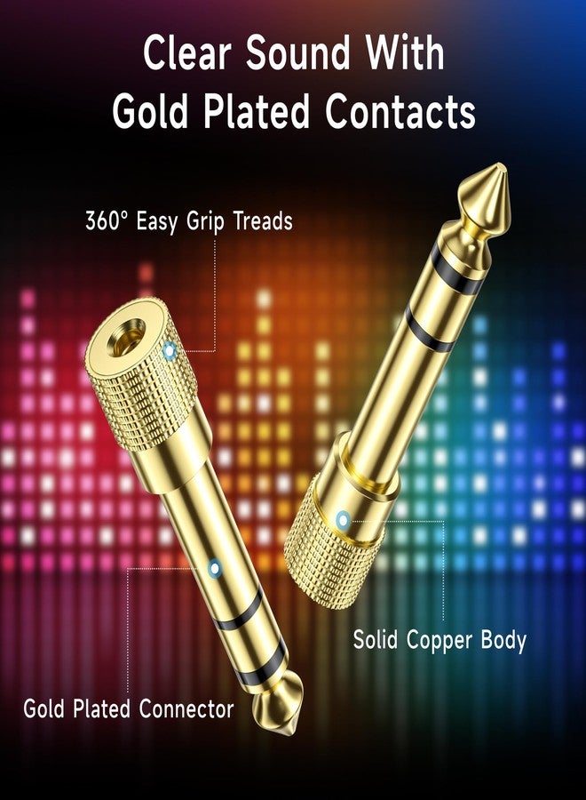 Cable Matters 5-Pack 1/4 to 1/8 Headphone Adapter, 6.35mm to 3.5mm Adapter Male to Female, Gold Plated Stereo Headphone 3.5mm to 1/4 Converter - Image 3