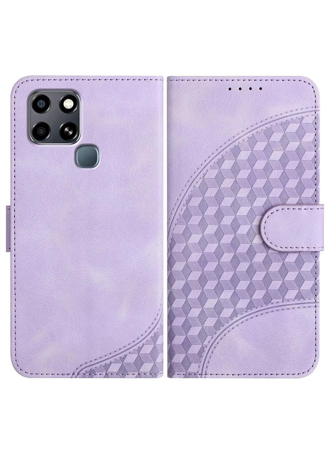 زبون جراب لهاتف Infinix Smart 6 / Smart 6 HD مصنوع من الجلد المنقوش برأس فيل مع حبل تعليق - Image 1