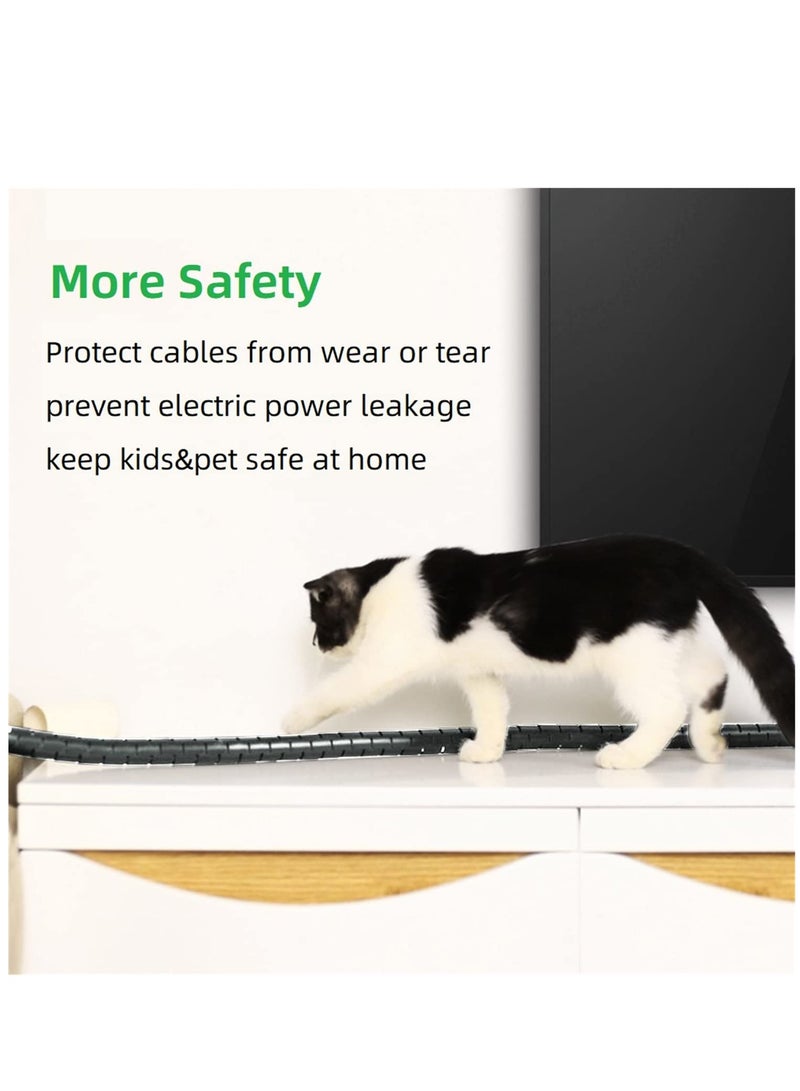 2M 16mm Flexible Spiral Cable Wire Protector Cable Organizer Computer Cord Protective Tube Clip Organizer Management Tools (Grey) - Image 4