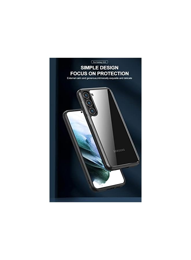 YoYoTech Compatible with Samsung Galaxy S23 case 6.1-inch (2023) Defender Military, Hard Transparent Back, Anti-Scratch Ultra-Thin Shockproof Cover-Black - Image 3