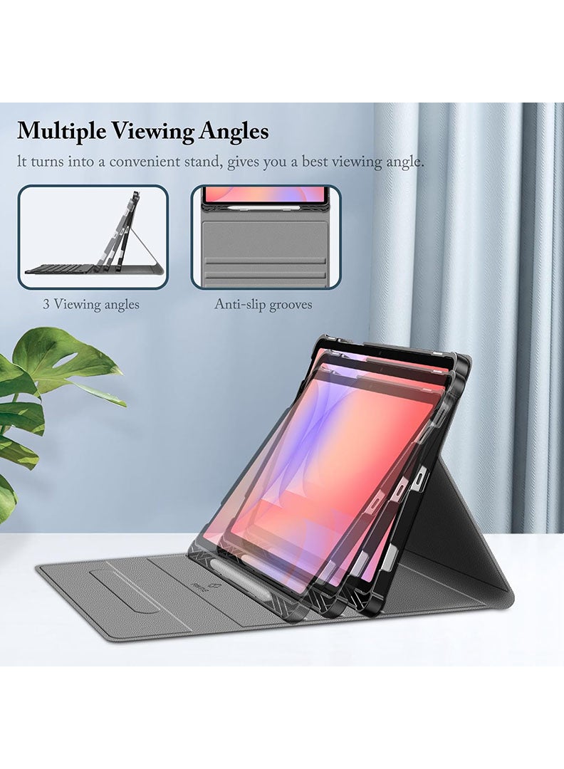 ثيودور جراب لوحة مفاتيح لجهاز سامسونج جالاكسي تاب S10 FE 2025 مقاس 10.9 بوصة، نحيف وخفيف الوزن، مع حامل ولوحة مفاتيح بلوتوث لاسلكية قابلة للفصل مغناطيسيًا، وخاصية التشغيل/الإيقاف التلقائي - أسود - Image 2
