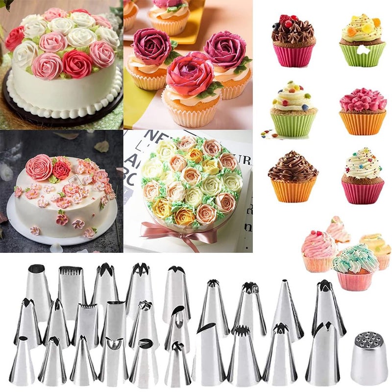 jaexest 44 Piece Cake Decorating Set - Stainless Steel Icing Tips and Accessories For Cakes, Cupcakes, Cookies, Pastries Baking Supplies - Image 3