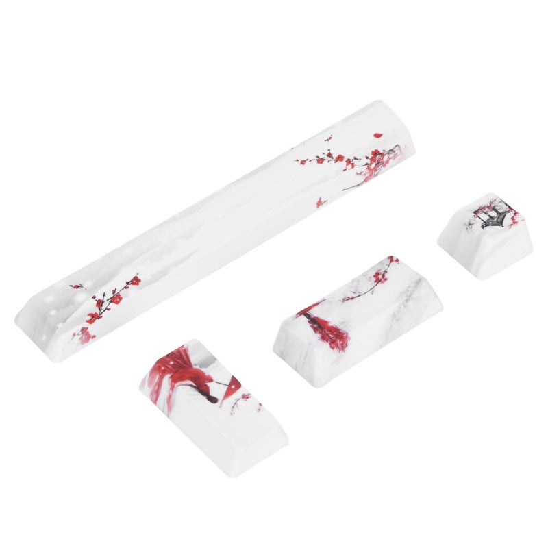 DIY Keycaps Kit: PBT Material Winter Snow Plum Pattern - Wear Resistant Excellent Typing Feel Replacement Accessories for Most Mechanical Keyboards - Image 3