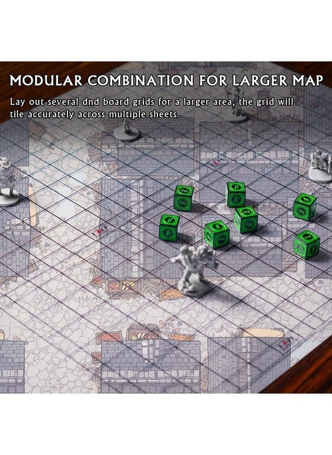 CZYY - Acrylic Game Mat 1" Square Grid Overlay Set Of 2 6"X8" Battle Map Board Clear & Durable Great For Dungeons And Dragons Pathfinder And Other Tabletop Rpg - Image 1