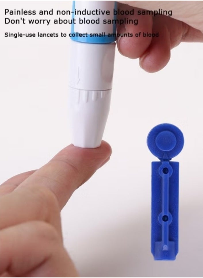 Automatic Portable Blood Glucose Meter, Accurate and Easy to Use Diabetes Testing Device with 50 Test Strips, Lancet Pen and 50 Lancets, Fast Results, Memory Storage and Code Free Operation