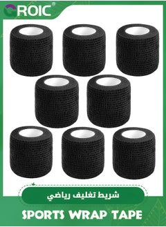 GROIC 8 Pcs Adhesive Bandage Wrap,Cohesive Bandage,Self Adherent Wrap Medical Tape, Adhesive Flexible Breathable First Aid Gauze,Ideal for Strains, Compression  - Image 1